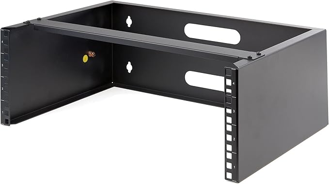 StarTech.com 4U Wall Mount Network Rack - 14 Inch Deep (Low Profile) - 19" Patch Panel Bracket & Server Rack Shelf - Universal Vented Cantilever Tray