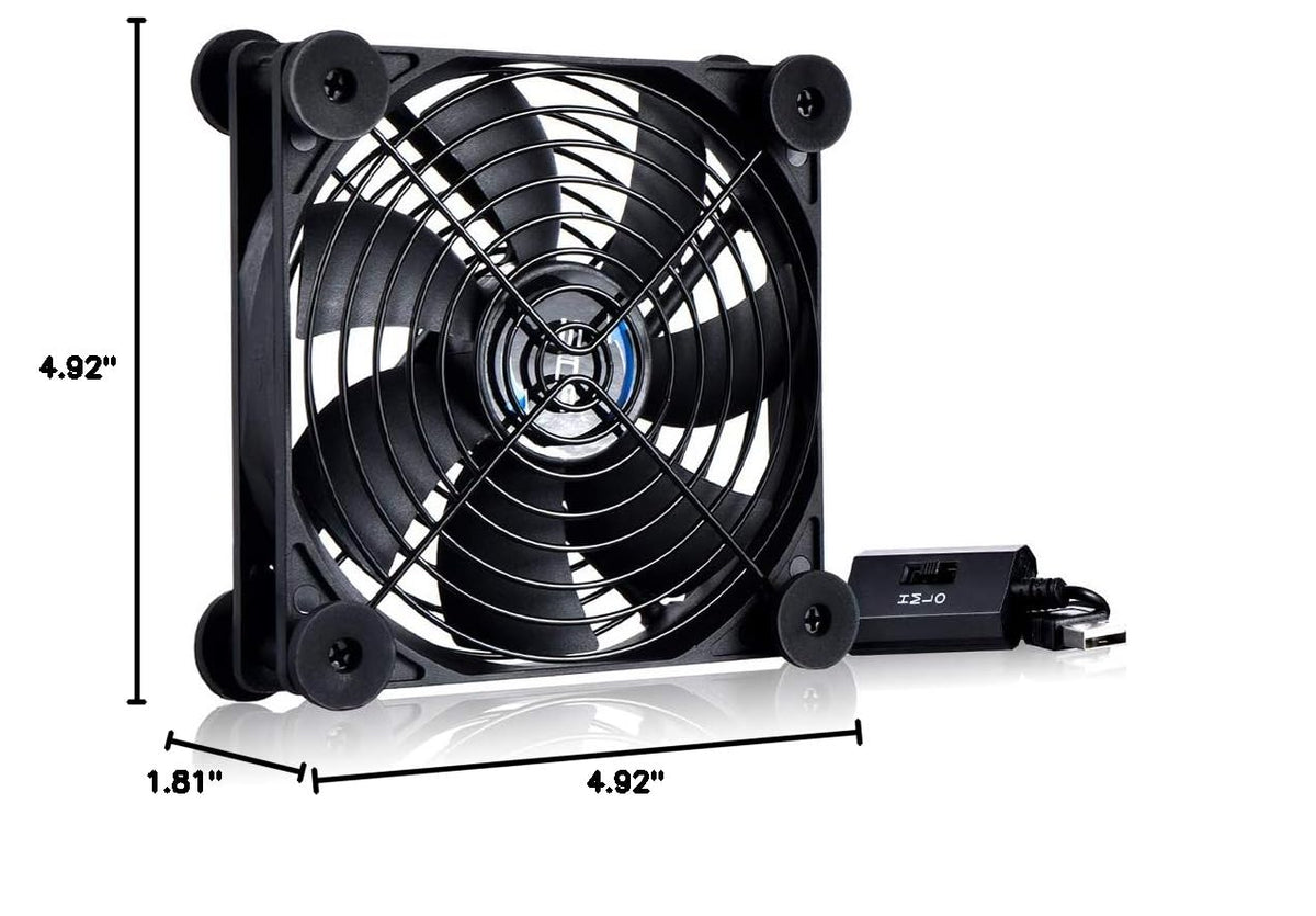 SCCCF Quiet 120mm USB Fan, 5V USB Portable Cooling Fan for Flat Panel TV Receiver Router DVR PlayStation Xbox Computer Cabinet Cooler