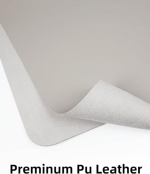 AFIING Leather Desk Pad Protector,55" x 17" Office Desk Mat, Large Mouse Pad, Non-Slip PU Leather Desk Blotter, Laptop Desk Pad, Waterproof Desk Writing Pad for Office and Home (Light Grey)