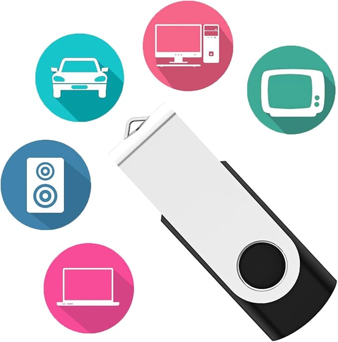 USB Flash Drive 2GB 100 Pack, Bulk USB 2.0 Flash Drives Thumb Drive Swivel Memory Stick Jump Drive Pen Drive,2 gig 100 Pieces