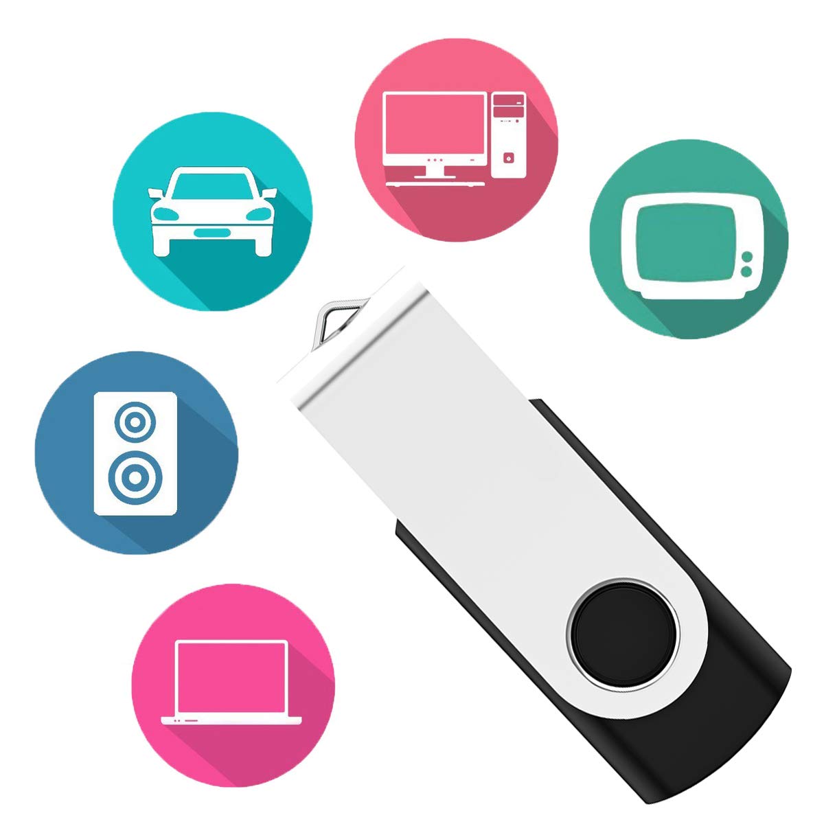Maspen 20 Pack 8GB USB Flash Drive 2.0 Bulk USB Thumb Drives Memory Stick Jump Drive Zip Drives (8GB, 20 Pack)