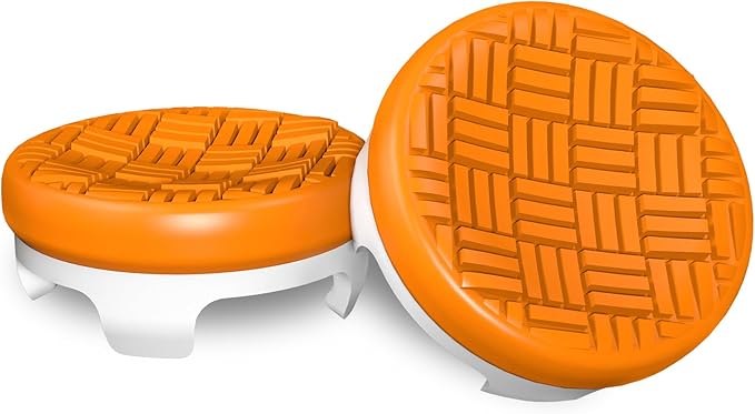 KontrolFreek Omni for PlayStation 5 (PS5) and PlayStation 4 (PS4) | Performance Thumbsticks | 2 Low-Rise Concave | Orange/White