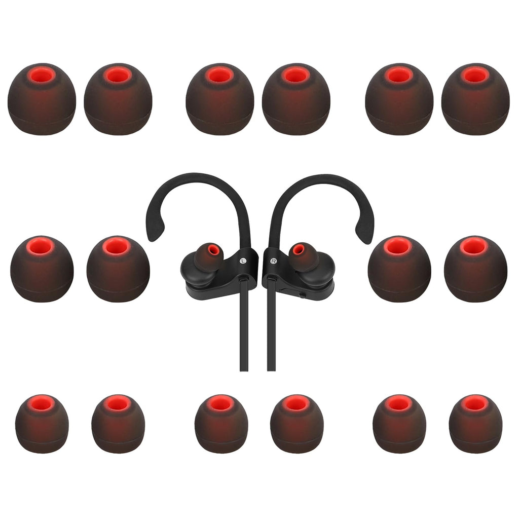 TSZYYM Replacement Earbud Tips Silicone Earbud Covers Ear Tips Fit Most in-Ear Earbuds(Inner Hole 3.8mm -5.1mm) Headphone Rubber Tips 9 Pairs S M L