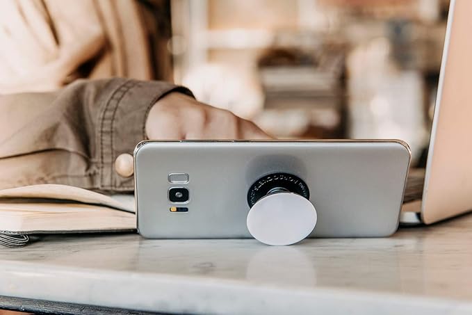 PopSockets Plant-Based Phone Grip with Expanding Kickstand, Adhesive Grip, Eco-Friendly - Translucent Black