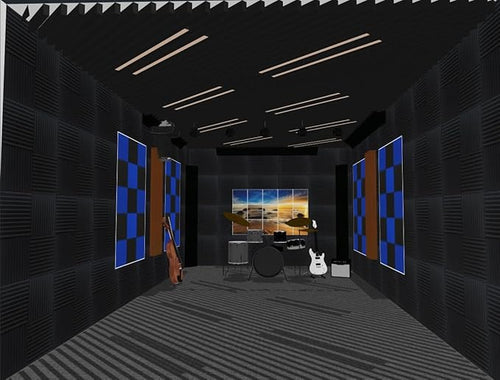 96 Pack Medium Sale Acoustic Foam Soundproof Foam(Accompanied By Double-Sided Adhesive Tape) (96 Black)