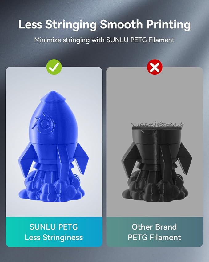 SUNLU 3D Printer Filament PETG Filament 1.75mm, Less Stringing Good Layer Adhesion High Toughness, PETG Filament 1.75 ±0.02mm, 1kg Spool(2.2lbs), Oak