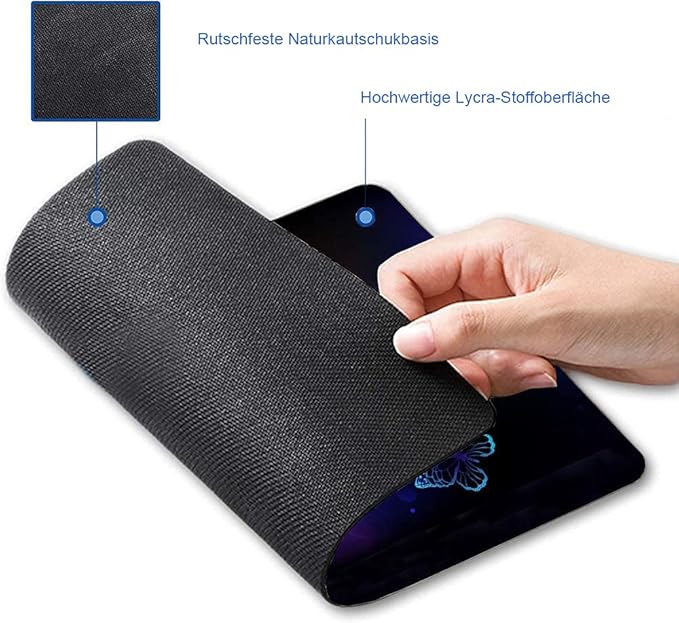 Mouse Pad, Gaming Mouse Pad, Non-Slip Rubber Base Mouse Mat with Designs for Laptop, Computer & Office, 9.5 x 7.9 x 0.12 inches (Moon and Galaxy)