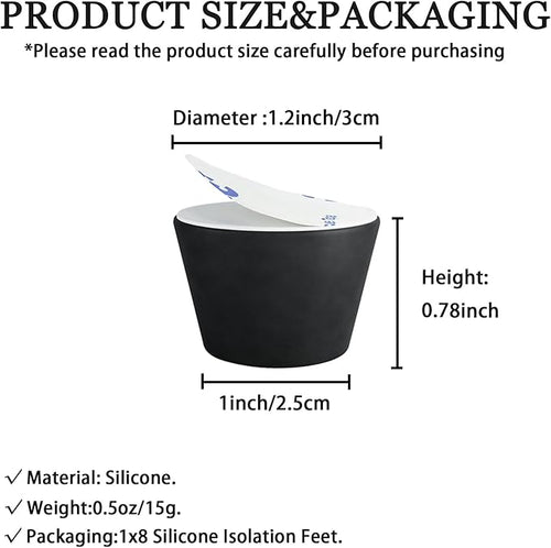 1.2" Silicone Non-Skid Speaker Pads-8Pack, Adhesive, for Small Speakers, Turntable, Subwoofer Isolation Feet, Reduced Resonance & Vibration
