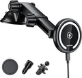 for Magnetic Magsafe Car Mount Charger, Wireless Car Charger with Fast Max 38W QC3.0Charging Adapter Retractable Phone Holder Fits iPhone16/15/14/13Plus/MagSafe Case,Dashboard/Vent/Windshield