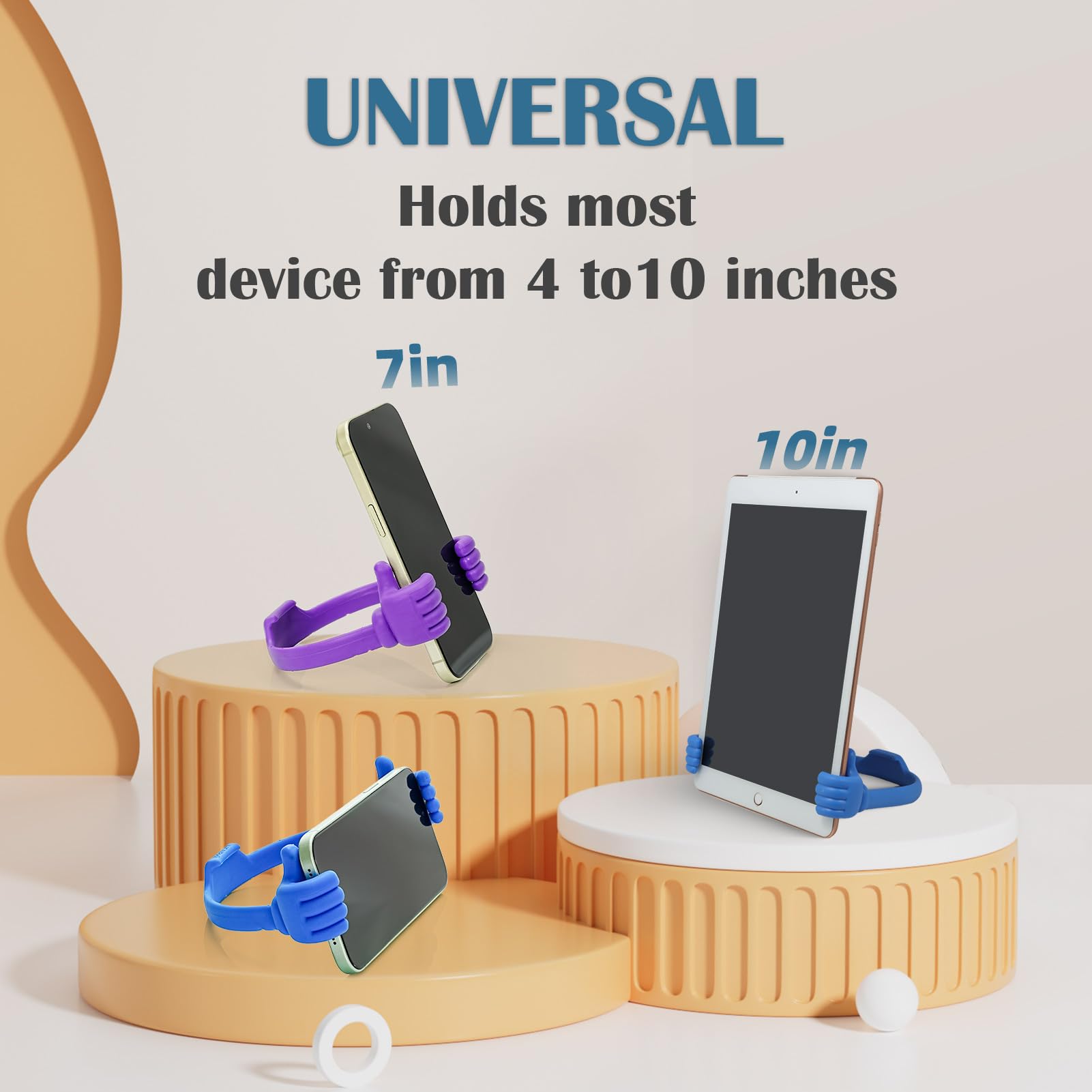 Honsky Cell Phone Stand Holder, Thumbs Up Lazy Phone Stand, Universal Adjustable Flexible, Cute Perfect Stocking Stuffers Gifts for Teen Girls, Compatible with Cell Phones & Tablets,Light Yellow