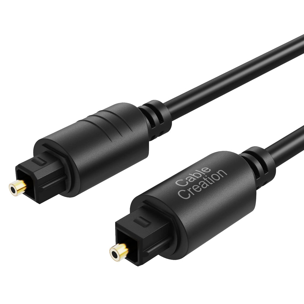 CableCreation Toslink Digital Optical Audio Fiber Optic Cable, 3FT, Black
