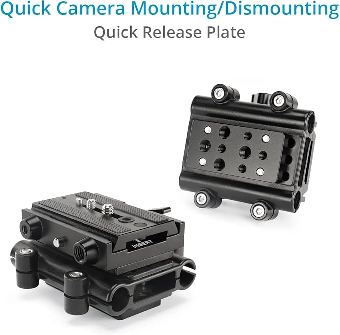 Shoulder Rig Kit w Matte Box & Follow Focus for DSLR Cameras. Ergonomic & Stable, 6” to 9” Convertible Size. Adjustable Handles, ¼” Threads. Comfy Shoulder Pad, Quick Release Plate (FC-03)