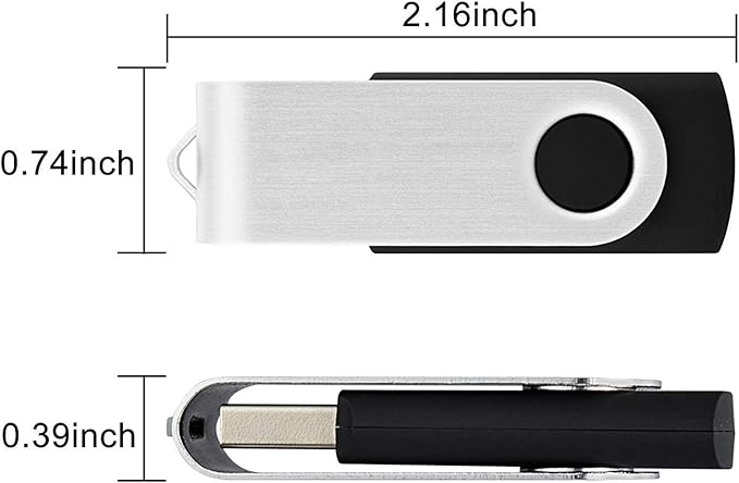 KEXIN 16GB Flash Drive 10 Pack Bulk Thumb Drive Memory Stick for Data Storage, Black