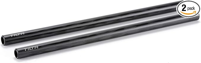 Tilta 2X Carbon Fiber Rods 15mm for Rail Support System | Increased Strength | Mount Accessories | Lightweight | DSLR Shoulder Rig, Camera Stabilizer Cage, Matte Box (30cm)