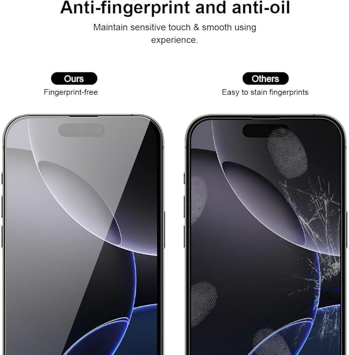 Full Edge Coverage 9H+ Glass 2 Pack+2 Camera lens cover for iPhone 16 Pro Max Screen Protector (12FT Military Grade Shatterproof) for 16 ProMax Tempered HD Clear Anti-Scratch 6.9