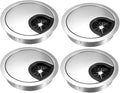 uxcell Cable Hole Cover, 2.4Inch/60mm Zinc Alloy Desk Wire Cord Cable Grommets Hole Cover for Office PC Desk Cable Cord Organizer, 4Pcs Bright Silver