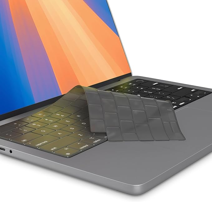 Kuzy Tinted Premium MacBook Pro 14 inch Keyboard Cover M4 16" 2025 2024 2023 M3 M2 M1 Pro Max - MacBook Air 13 inch Keyboard Cover 15" M4 - A3240 A3241 A3401 A3403 A3114 A3113 - US Layout TPU, Tinted