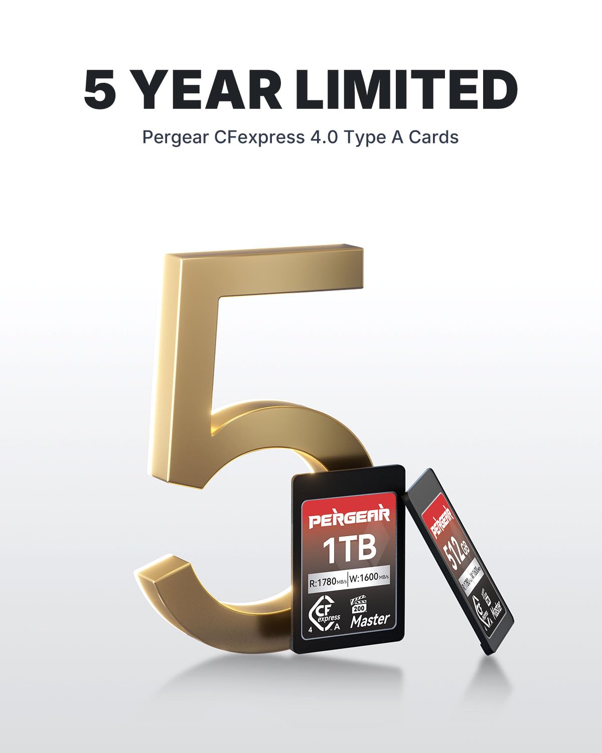 Pergear 512GB CFexpress 4.0 Type A Memory Card VPG200, Up to 1780MB/s Read Speed & 1600MB/s Write Speed for 4K 120P, 8K 30P Video Recording(Master Series), Compatible for Sony Alpha & FX Cameras