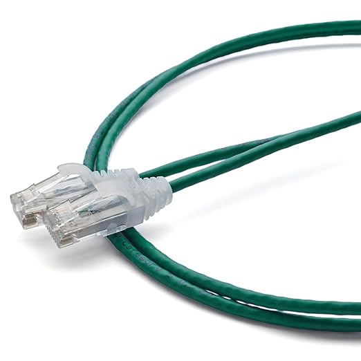TRUECABLE Cat6 Component Rated Patch Cable, Unshielded (U/UTP), 2ft, Green, 28AWG Solid Copper, Snagless 10G High-Speed Ethernet Cable, PoE++ 4PPoE 100W, UL Listed, RoHS-3, 1 Pack