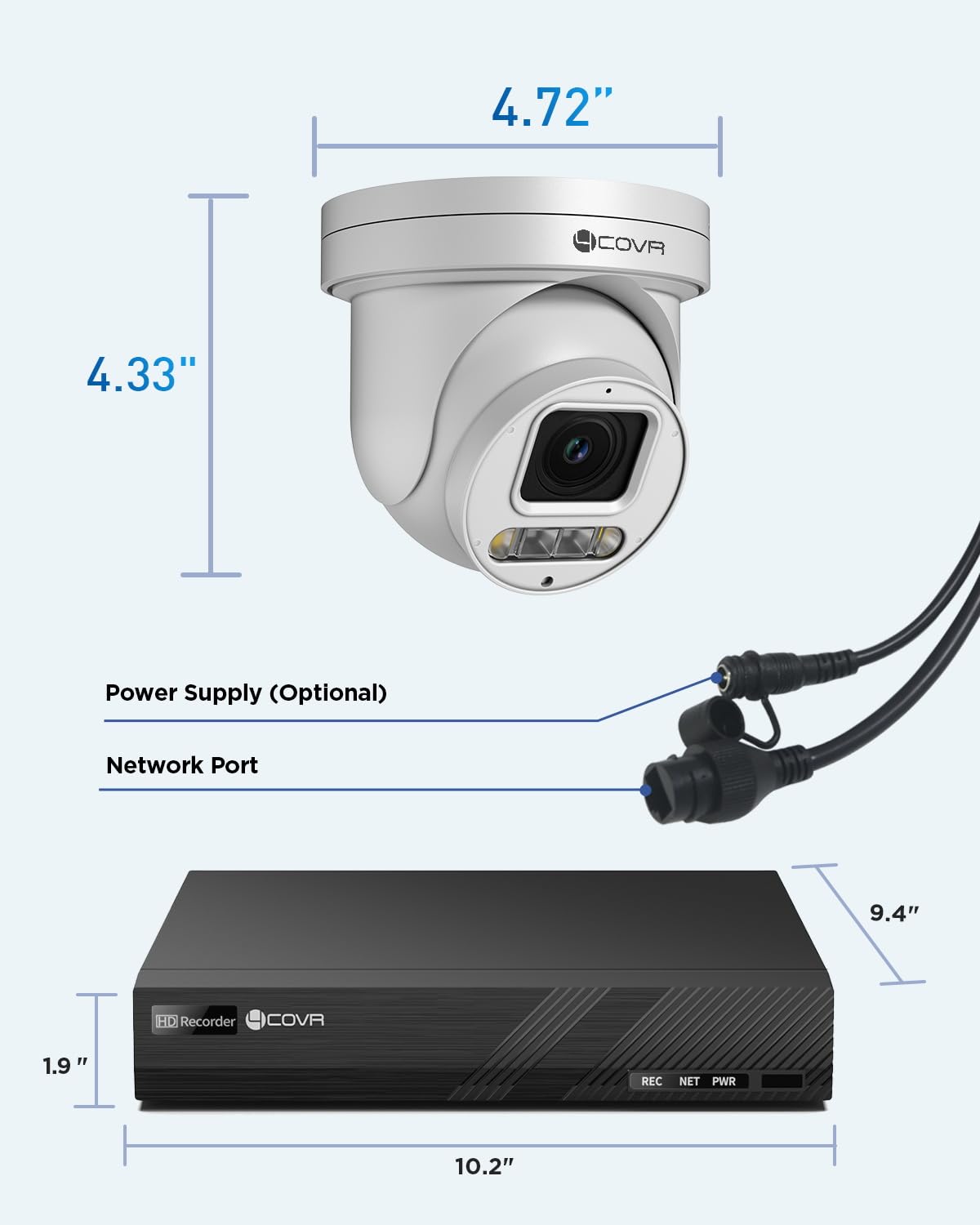 4COVR PoE PTZ Security Camera System 8 Channel with 2TB HDD, LY5XCP5M0808