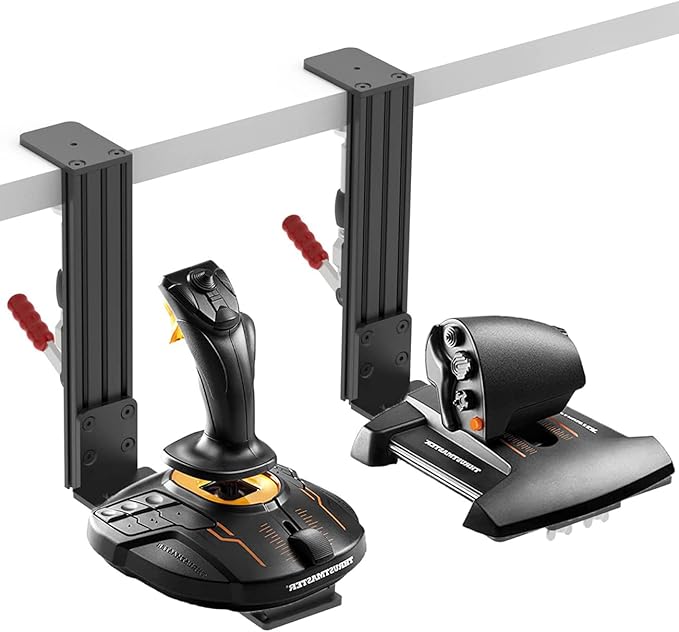 Hikig Desk Mount for Joystick and HOTAS - Compatible With Logitech X52/X52 Pro/X56/X56 Rhino, Thrustmaster T. Flight/T.16000M FCS/TCA Officer Pack Airbus Edition, VKB - 2 Pack