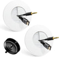 in Wall Cable Management Kit for Wall Mounted TV, Slim Round Wall Cable Pass Through with Hole Saw Drill Attachment for Easy Installation, White 2-Pack