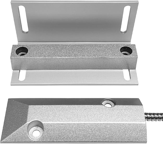 NO&NC 3 Wires Magnetic Garage Door Contacts Heavy Duty Alarm Switch Sensor for Roller Shutter with Adjustable Bracket