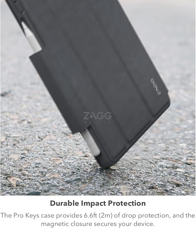 ZAGG Pro Keys Wireless Keyboard & Detachable Case for iPad Pro 12.9 - Backlit Keys, Apple Pencil Holder, 6.6ft Drop Protection