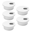 5 Pcs Desk Grommet 1-3/8" / 35 mm, Desk Cord Hole Cover, Cable Grommet ABS Plastic, Desk Hole Grommet for Home & Office Pc, Detachable Cable Cord Organizer-White