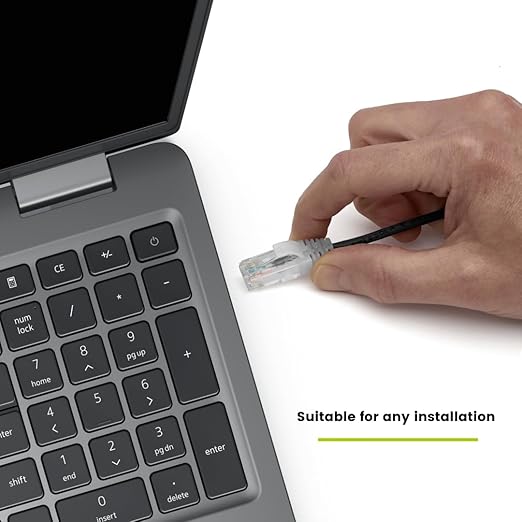 TRUECABLE Cat6 Component Rated Patch Cable, Unshielded (U/UTP), 6in, Black, 28AWG Solid Copper, Snagless 10G High-Speed Ethernet Cable, PoE++ 4PPoE 100W, UL Listed, RoHS-3, 1 Pack