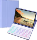 Keyboard Case for Galaxy Tab A9+/A9 Plus 11 Inch 2023, Slim Lightweight 7 Color Rainbow Backlight Detachable Magnetic Bluetooth Keyboard Cover with S Pen Holder,Purple