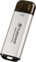 Transcend 1TB External SSD, USB 3.2 Gen2, Up to 1,050MB/s, Portable SSD with Type C, for Steam Deck, ROG Ally, MSI Claw, Windows & Mac, iPhone, iPad, Android, PS5, Xbox, Smart TV, Silver
