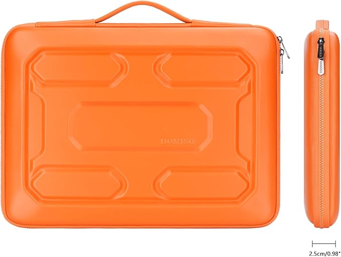 DOMISO 15.6 inch Laptop Sleeve with Handle Shockproof Waterproof EVA Protective Case for 15.6" Yoga 720 IdeaPad 310 320 ThinkPad T570/Legion 5 Gen 6/HP Envy 15/15.6" Notebooks, Orange