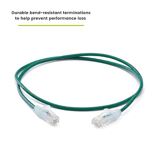 TRUECABLE Cat6 Component Rated Patch Cable, Unshielded (U/UTP), 2ft, Green, 28AWG Solid Copper, Snagless 10G High-Speed Ethernet Cable, PoE++ 4PPoE 100W, UL Listed, RoHS-3, 1 Pack