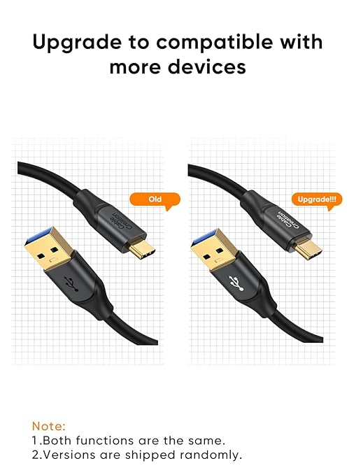 CableCreation USB C to USB A Cable 5FT, USB 3.1 USB 3.2 Gen2 10Gbps USB A to C Data Cable, Android Auto 3A for USB C External SSD MacBook Pro iPad, Galaxy S24/S23+, iPhone 16/15, 1.5m