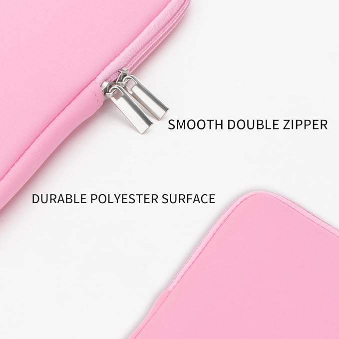 RAINYEAR 15 Inch Laptop Sleeve 15" Protective Soft Case Padded Cover Carrying Bag Specially Compatible with 15.4" MacBook Pro/Air A3241 A2941 A3114 A1938 A1707 A1990 (Pink, Upgraded Version)