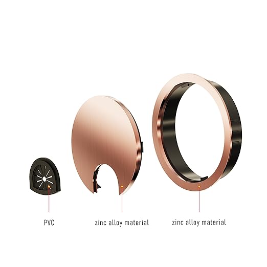 Desk Grommet 3-1/8 Inch 80mm, Zinc Alloy Computer Desk Wire Hole Cover, Office Desktop Cord Cable Hole Metal Ring, Red Bronze