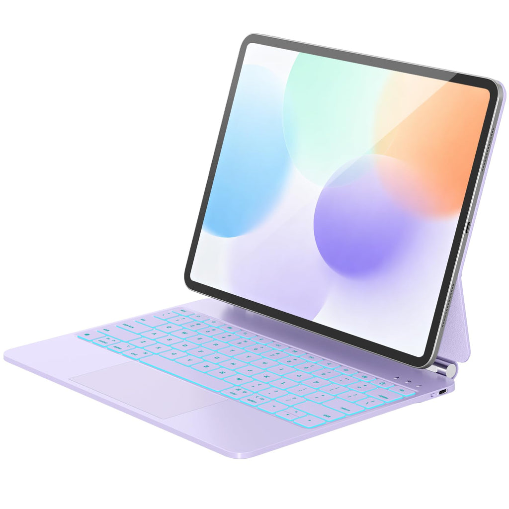 RAYMCRAFT for iPad Air 13 / Pro 12.9 Case Keyboard, Magnetic Floating Stand