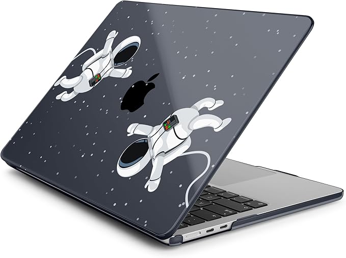 Batianda Premium Case for New MacBook Air 15 inch 2025 2024 2023 with M4 M3 M2 Chip, Designed Black Protective Plastic Hardshell & Keyboard Cover & Screen Protector, Cosmonaut