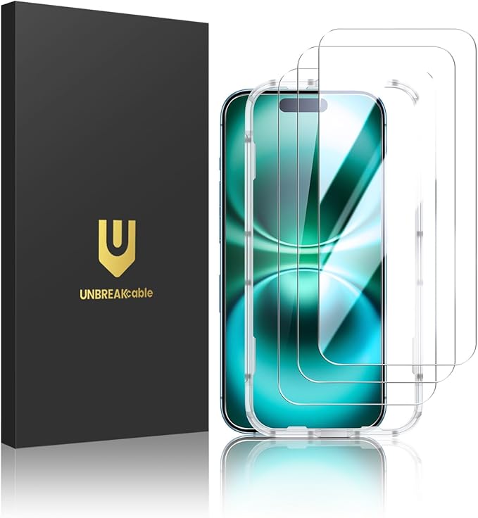 UNBREAKcable 3-Pack Screen Protector for iPhone 16e Tempered Glass