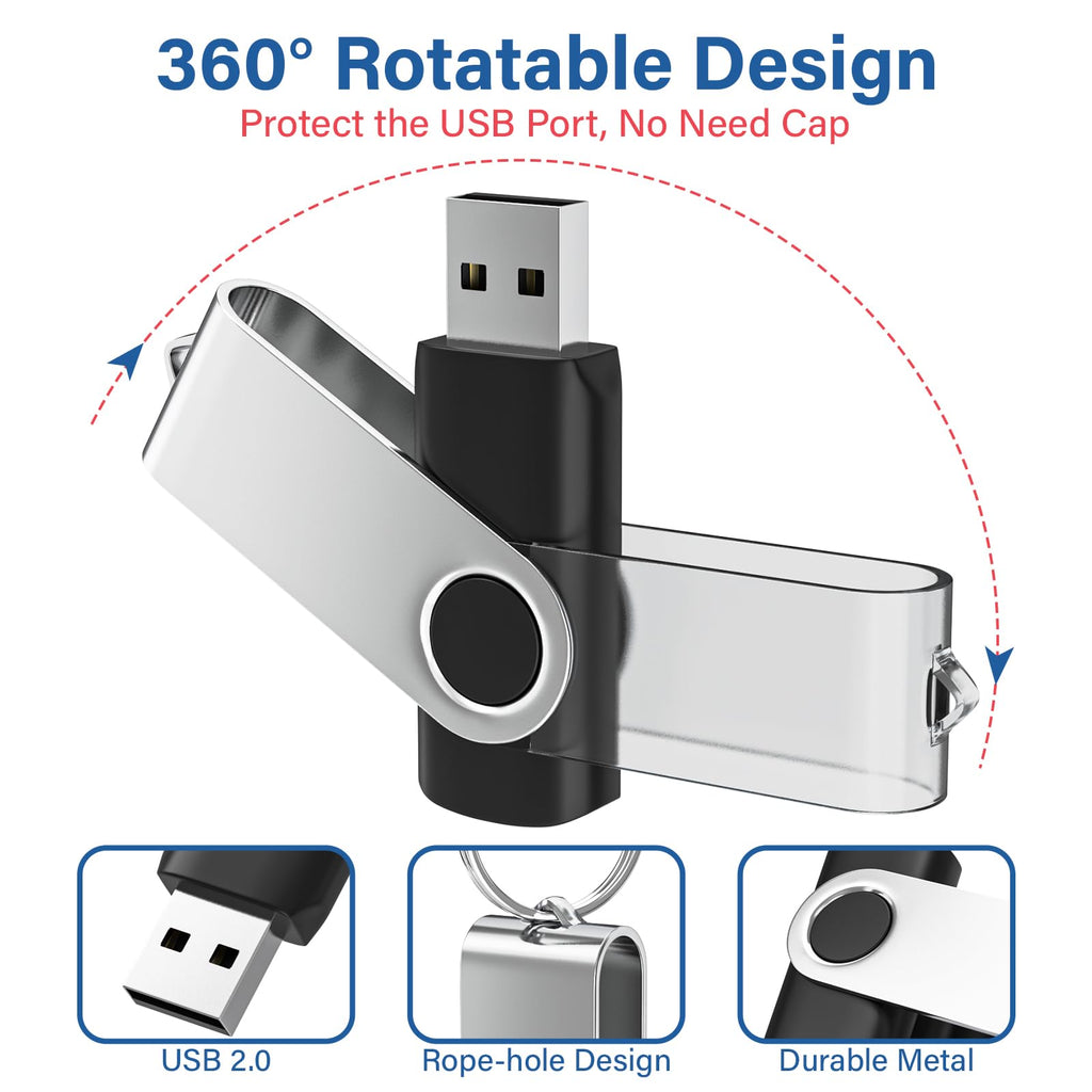 16GB Flash Drive 10 Pack, Wooolken USB 2.0 Thumb Drives Memory Stick