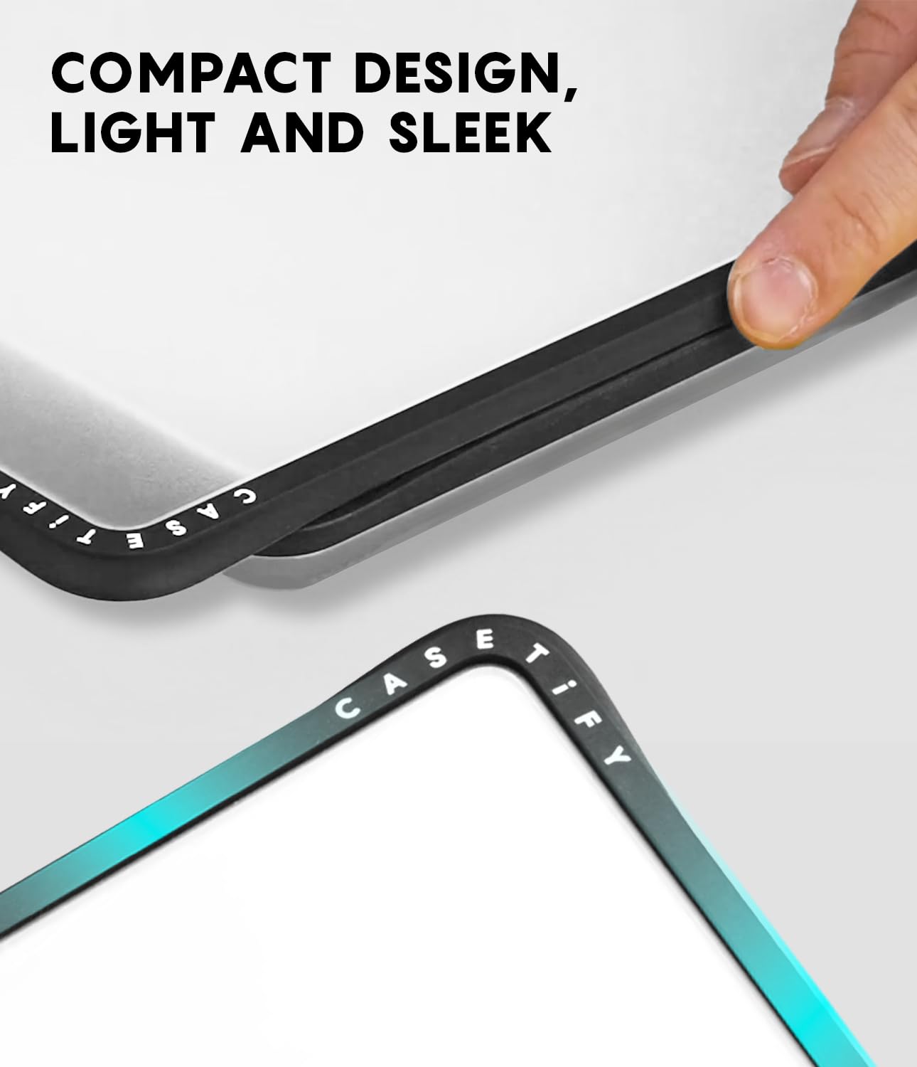 CASETiFY Impact MacBook Air 13" (M1/Intel) Case [Cushioned Impact Corners/Scratch-Resistant/Anti-Slip Grip] - Small Blue Flowers - Clear Black