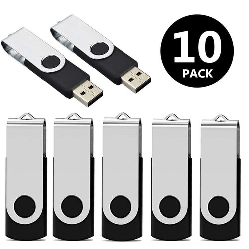 Aiibe 10 Pack 16GB Flash Drive 16GB USB 3.0 Flash Drive USB Drives USB 3.0 Memory Stick Thumb Drive Bulk 16 GB (Black)