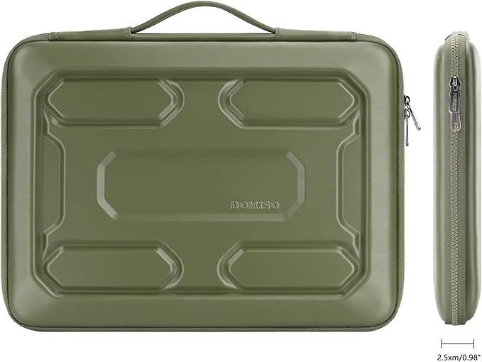 DOMISO 15.6 inch Laptop Sleeve with Handle Shockproof Waterproof EVA Protective Case for 15.6" Yoga 720 IdeaPad 310 320 ThinkPad T570/Legion 5 Gen 6/HP Envy 15/15.6" Notebooks, Green