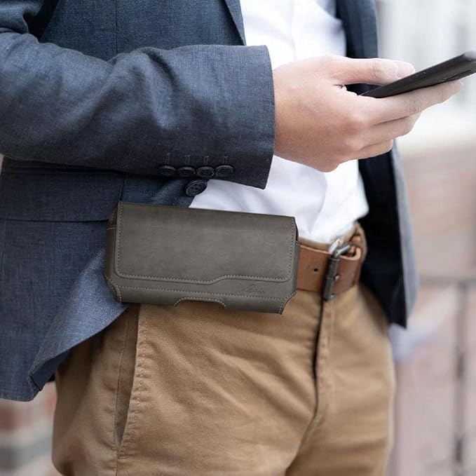 DeBin Case for Samsung Galaxy S25+ Plus, 5G S24+ S23+, S22+, S21+, S20+ S10+ S8+ S9+, S23 FE, S21 FE, A20, A30, Cell Phone Belt Holster Clip Carrying Pouch Holder Cover, Pewter
