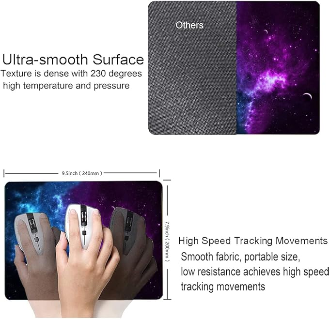 IMAYONDIA Nebula Galaxy Mouse Pad - Universe Square Waterproof Non-Slip Rubber Base for Computer Laptop
