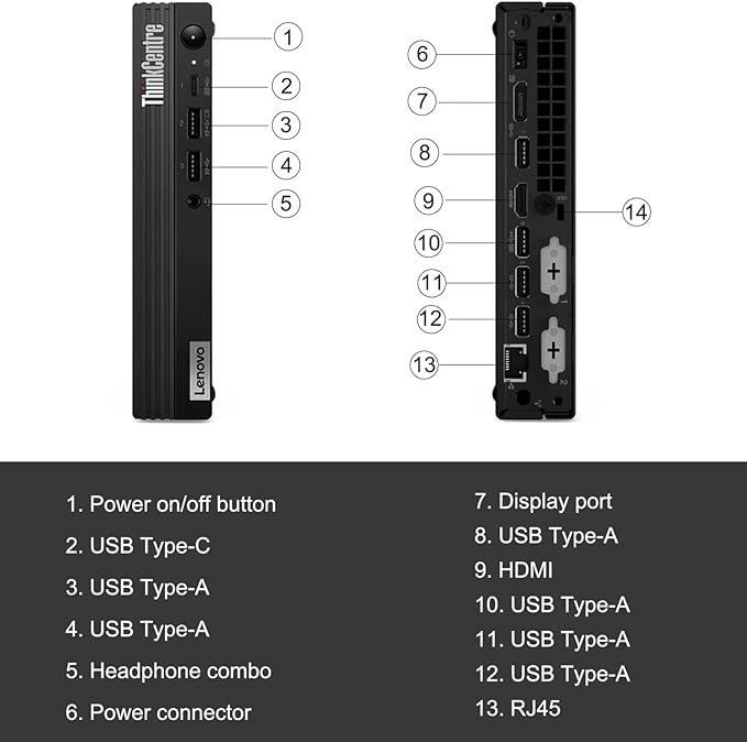 Lenovo ThinkCentre M70q Tiny 1L Business Desktop Computer, 12th Gen Intel Hexa-Core i5-12500T (Beat i7-11700T), 16GB DDR4 RAM, 256GB PCIe SSD, WiFi 6, Bluetooth 5.1, Windows 11 Pro