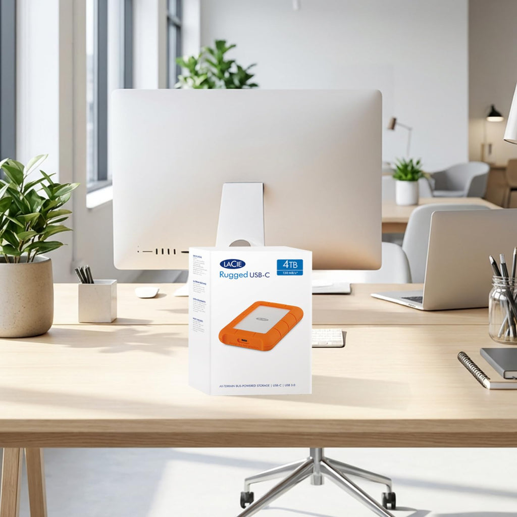 LaCie Rugged 5TB Portable External HDD - USB 3.0/2.0 Compatible, Shock/Dust/Rain Resistant for Mac & PC, Orange, Grey