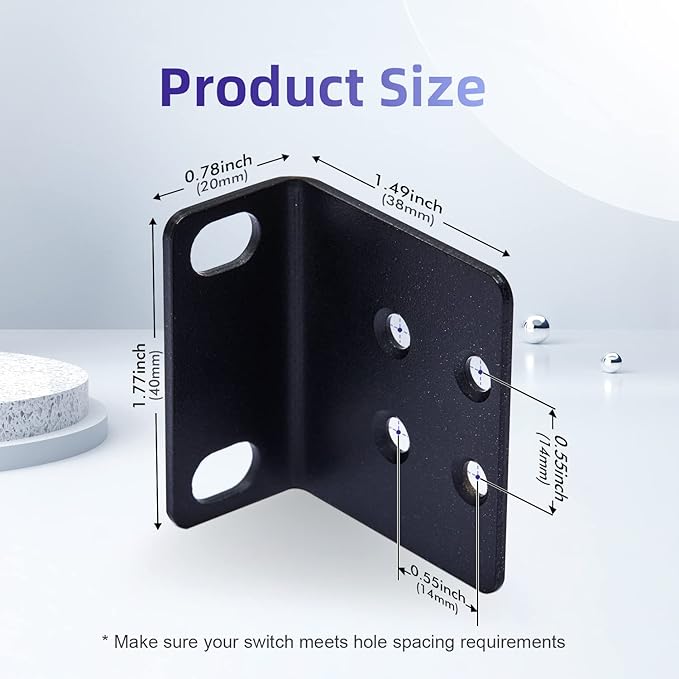 19" Rack Mount Kit for 17.3 inch Wide Switches, Compatible with Select Buffalo Tech, Dell, Cisco, D-Link, NETGEAR, Linksys and TRENDnet Products