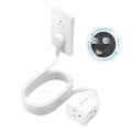 TROND 360 Rotating Flat Plug Extension Cord 10ft, 3 AC, ETL Listed, White
